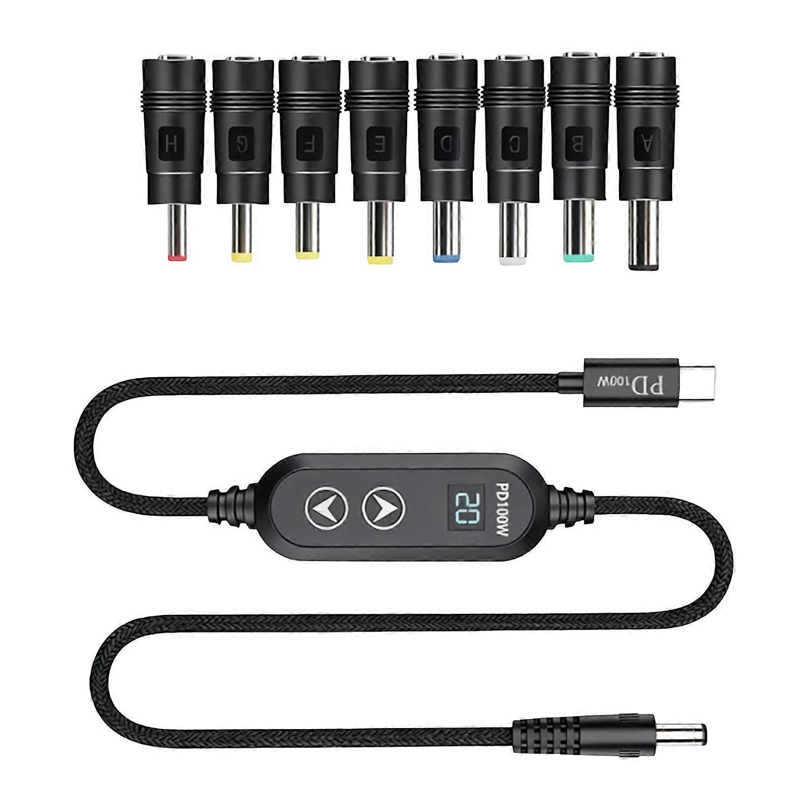 Powerful 100W Fast Charging Cable Featuring Double Button Includes 8 Adapters for Multiple Device Support Multicolor