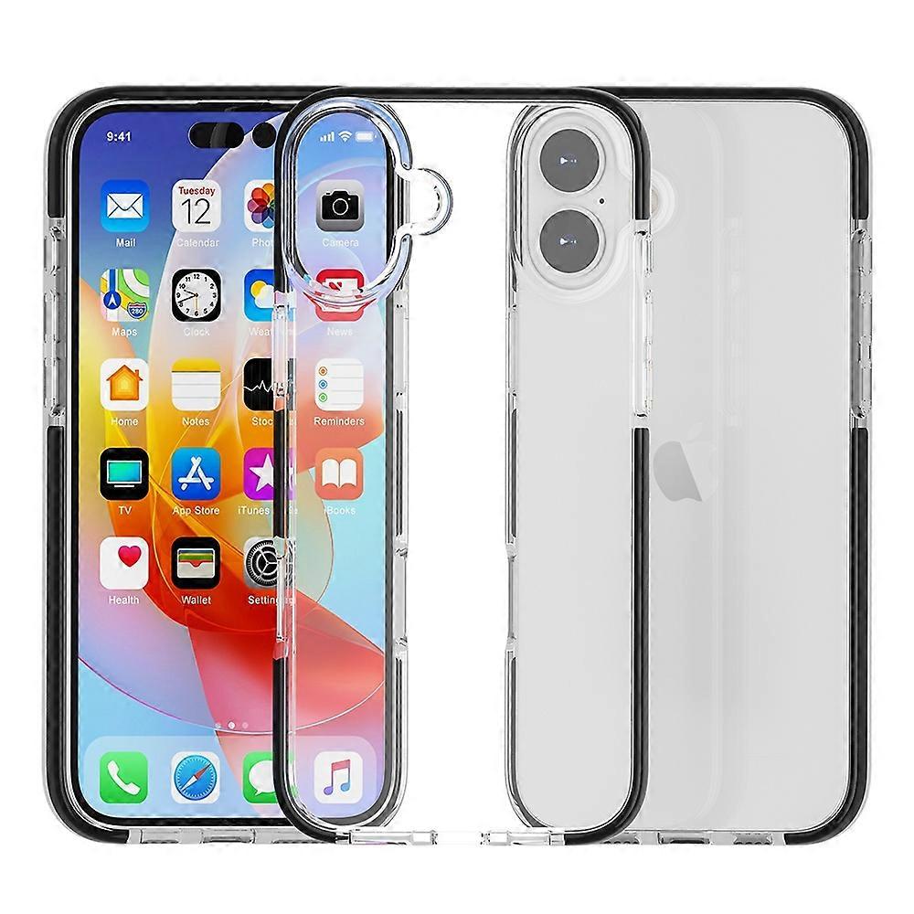 For iPhone 16 Case Shockproof TPU+TPE Transparent Back Phone Cover