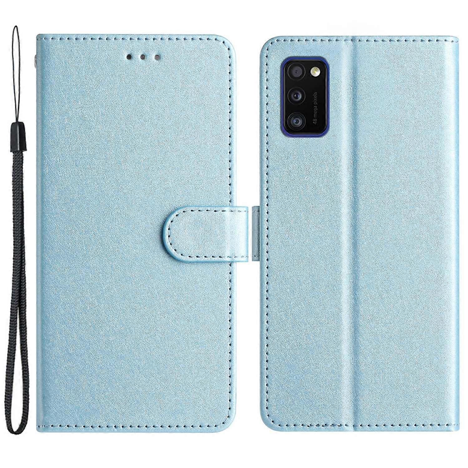 Magnetic Clasp Case for Samsung Galaxy A41 (Global Version) Silk Texture Leather Wallet Stand Shell 