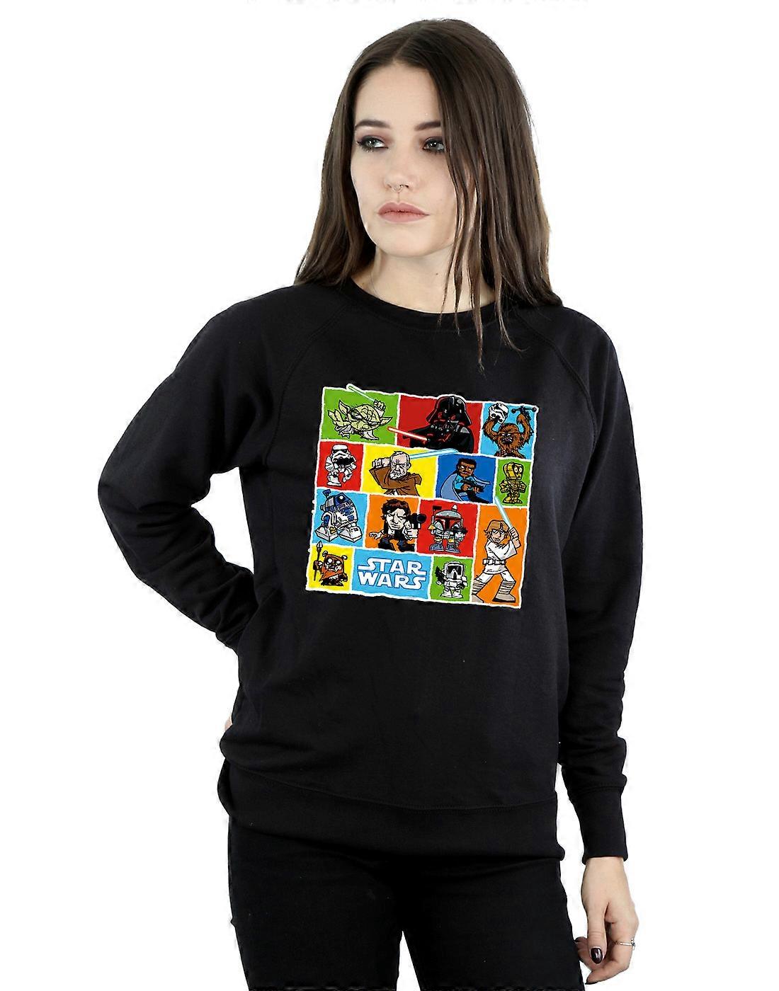 Star Wars Women's Comic Drawing Montage Sweatshirt