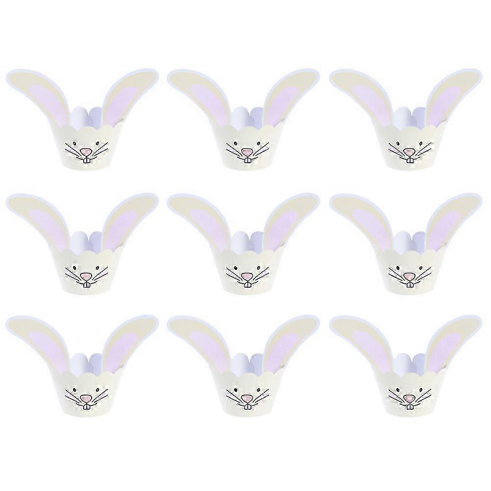 Cake Wrapper Easter Rabbit Ear Cake Wrapper for Party 48Pcs Light Yellow