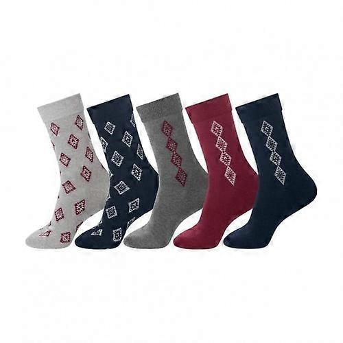 Atlas For Men Mens Patterned Jersey Socks (Pack of 5)