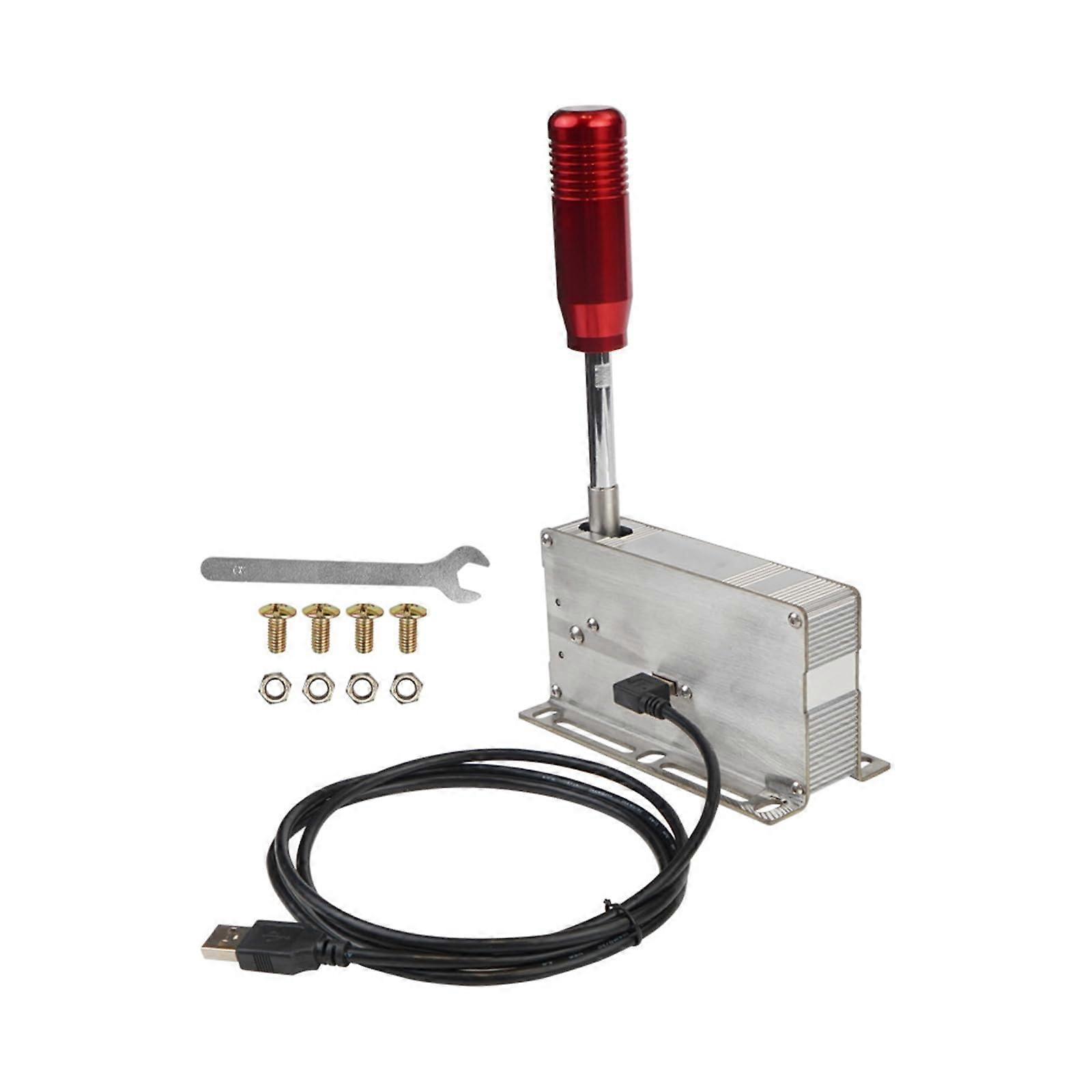 USB Racing Shifter with Precise Gear Shifting Ergonomic Design for PC Racing Simulator Red