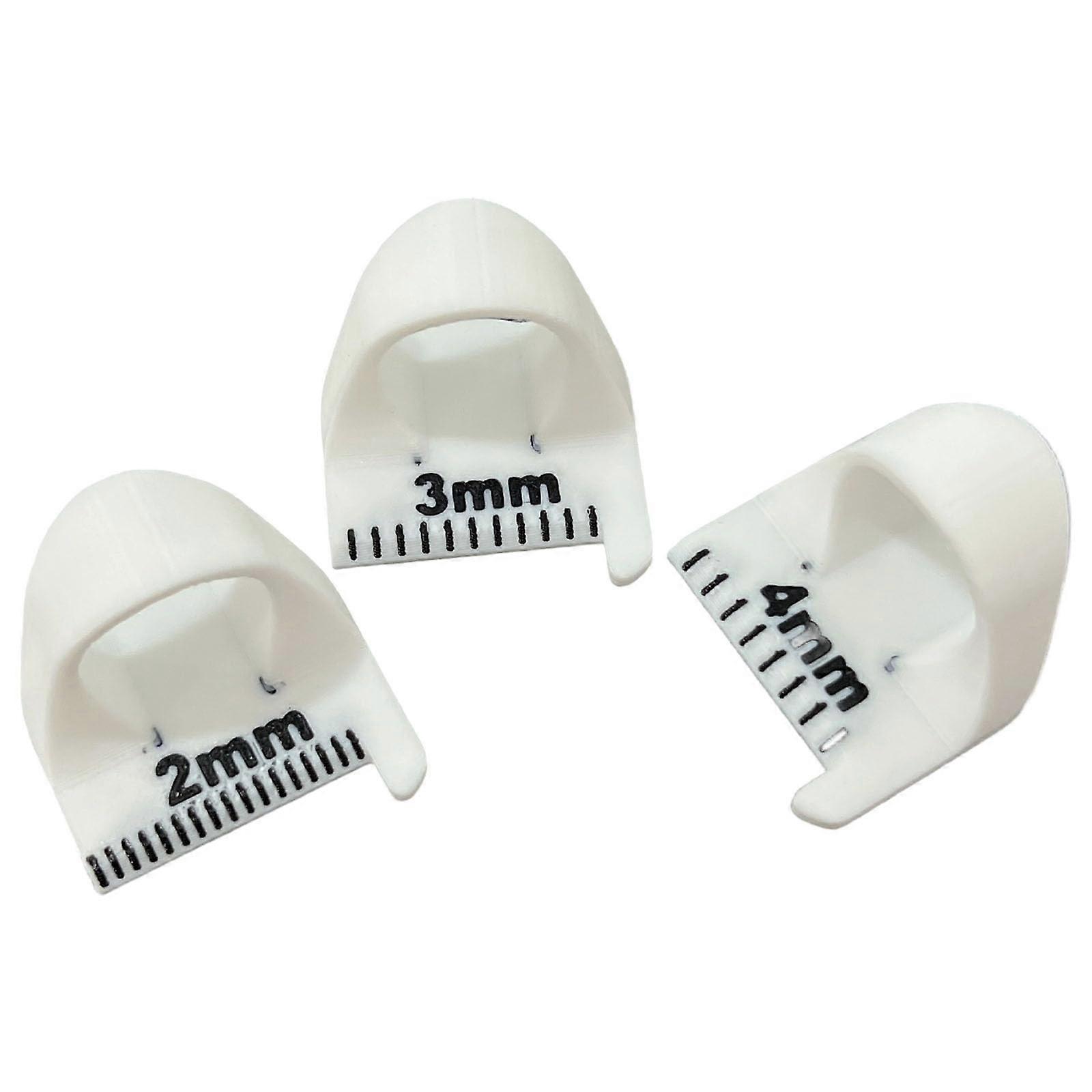3Pcs Finger Quilting Ruler Set with Accurate Millimeter Scale Patchwork Sewing Measuring Tool White 2mm 3mm 4mm