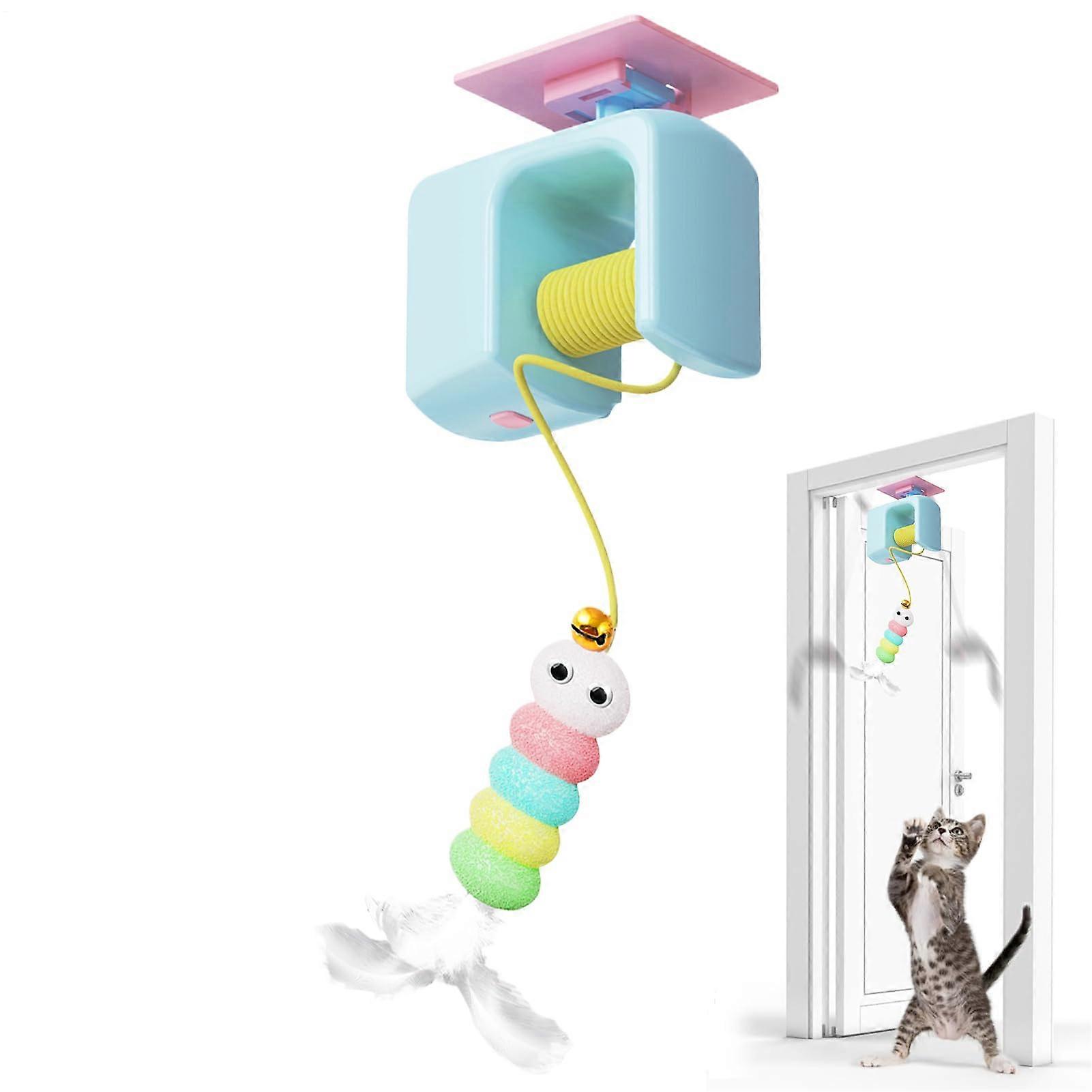 Interactive Cat Toy with Smart Motion Sensor, Rechargeable Hanging Teaser for Door Frame Exercise