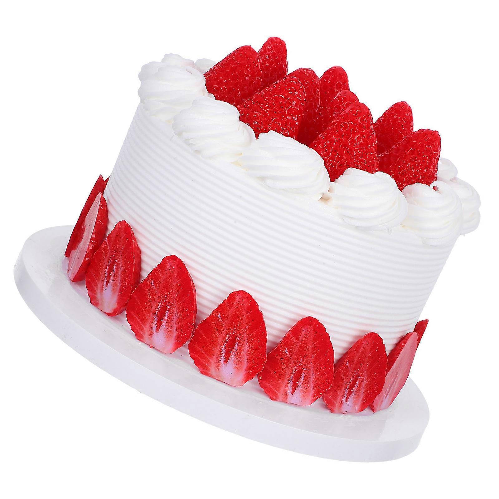 Simulation Birthday Cake Model for Decoration 6-Inch Artificial Cake Prop for Display