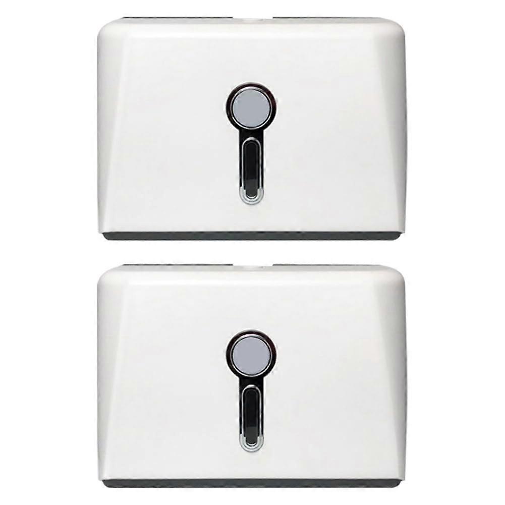 2 Pack Lockable Wall Mounted Paper Towel Dispenser with Adhesive No Drill Design for Kitchen