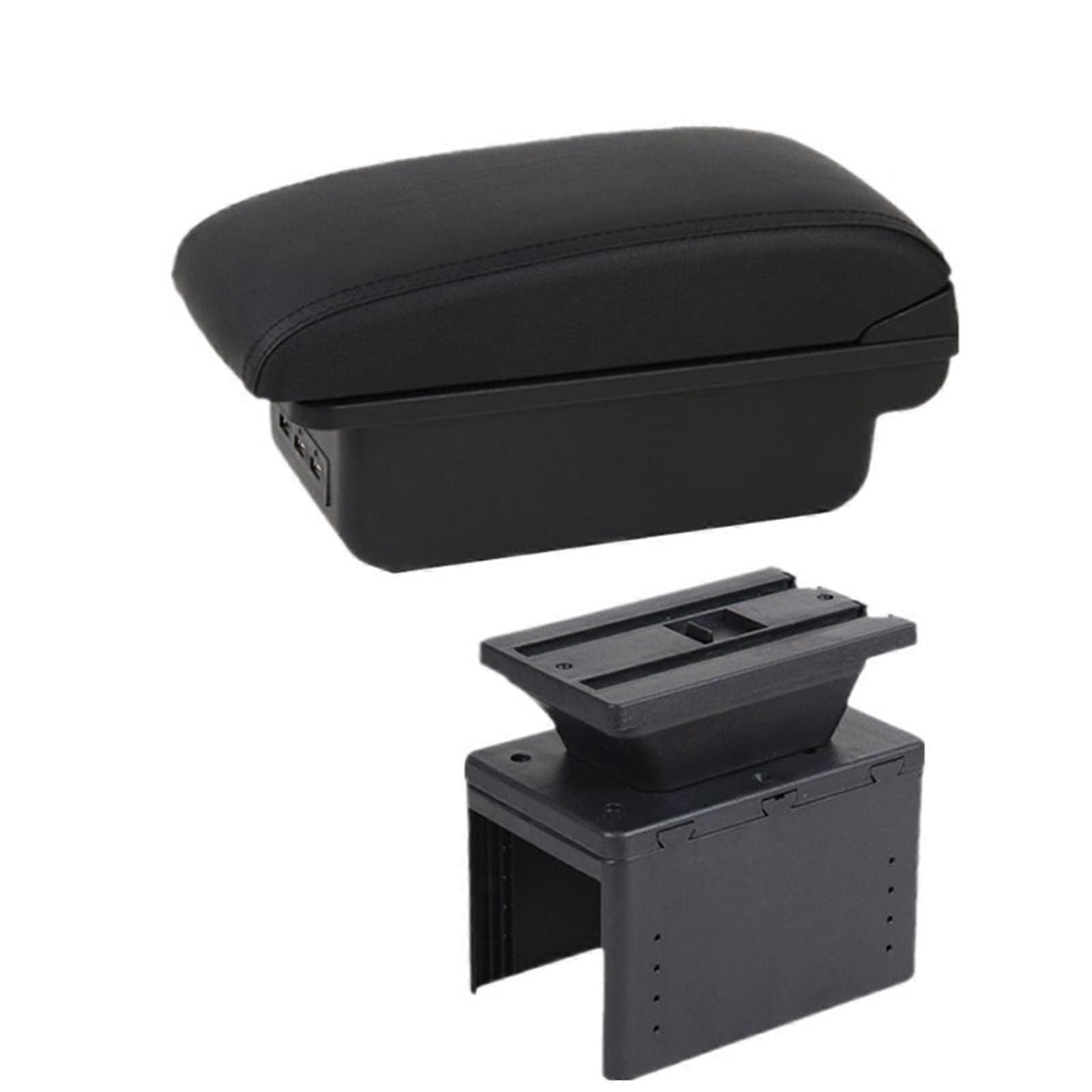 Universal Car Armrest Box with Spacious Storage and Triple USB Charging B1 Black Line