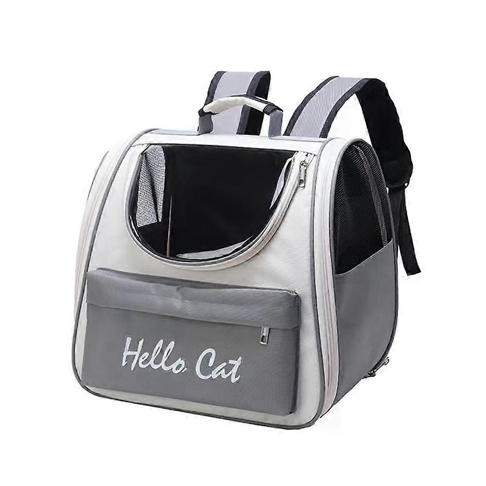 LargeCapacity Transparent Cat Backpack Carrier with 180° View Breathable Mesh Sides Gray