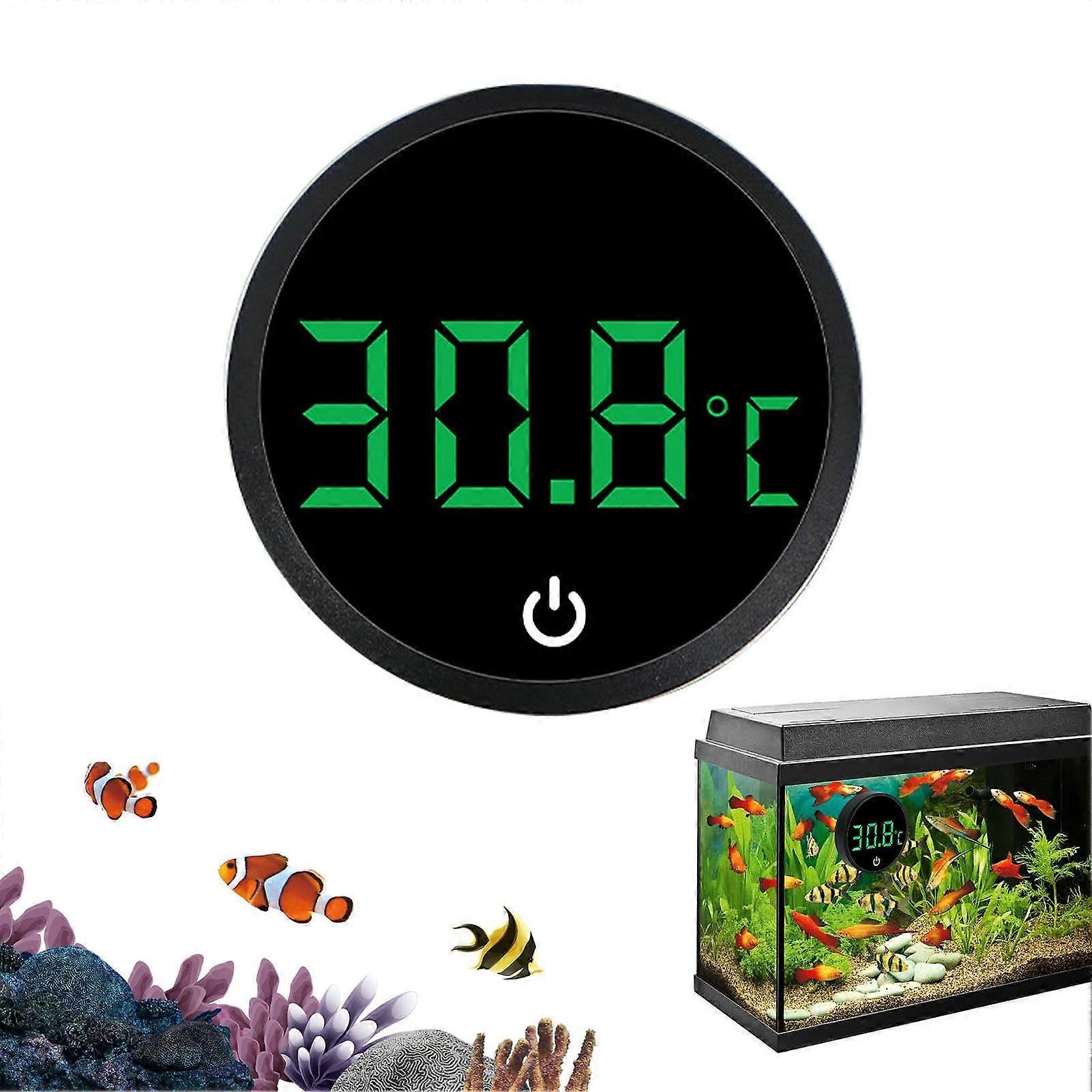 Digital Aquarium Thermometer with Clear LED Display,  Precision Wireless Fish Tank Temperature Gauge