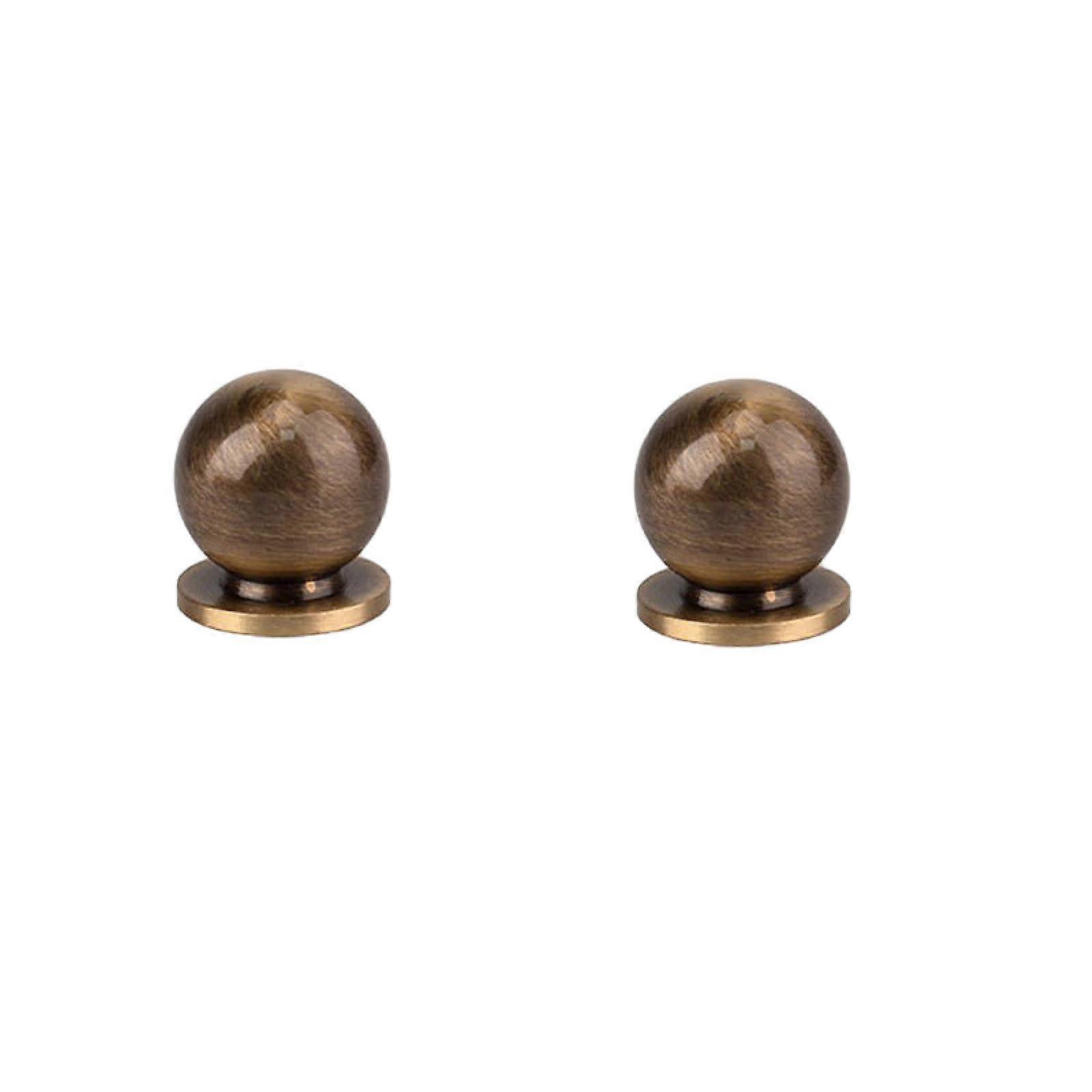 Satin Brass Cabinet Handles 2 Pack with Ergonomic Grip, Durable Solid Brass Drawer Knobs, 19mm Bronze