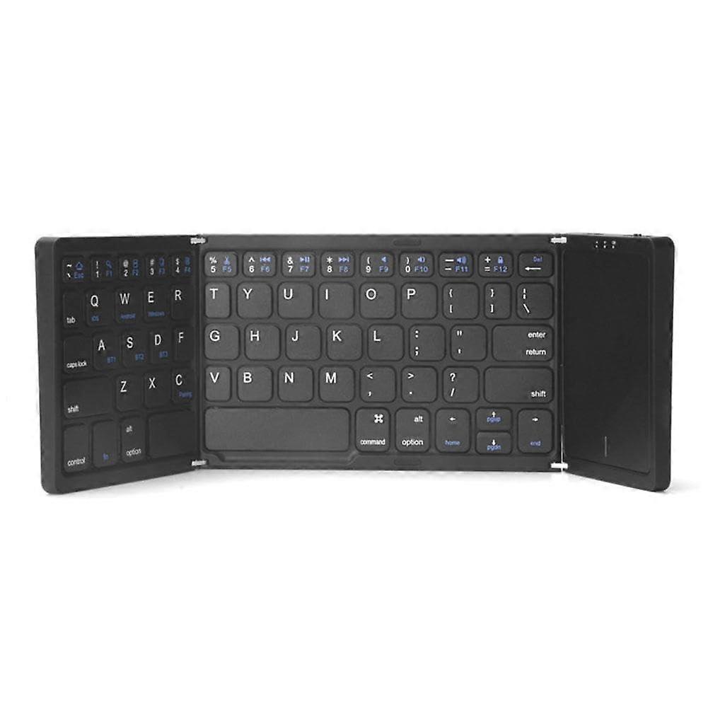 Foldable Bluetooth Keyboard with Touchpad Rechargeable MultiDevice for iOS Android Windows