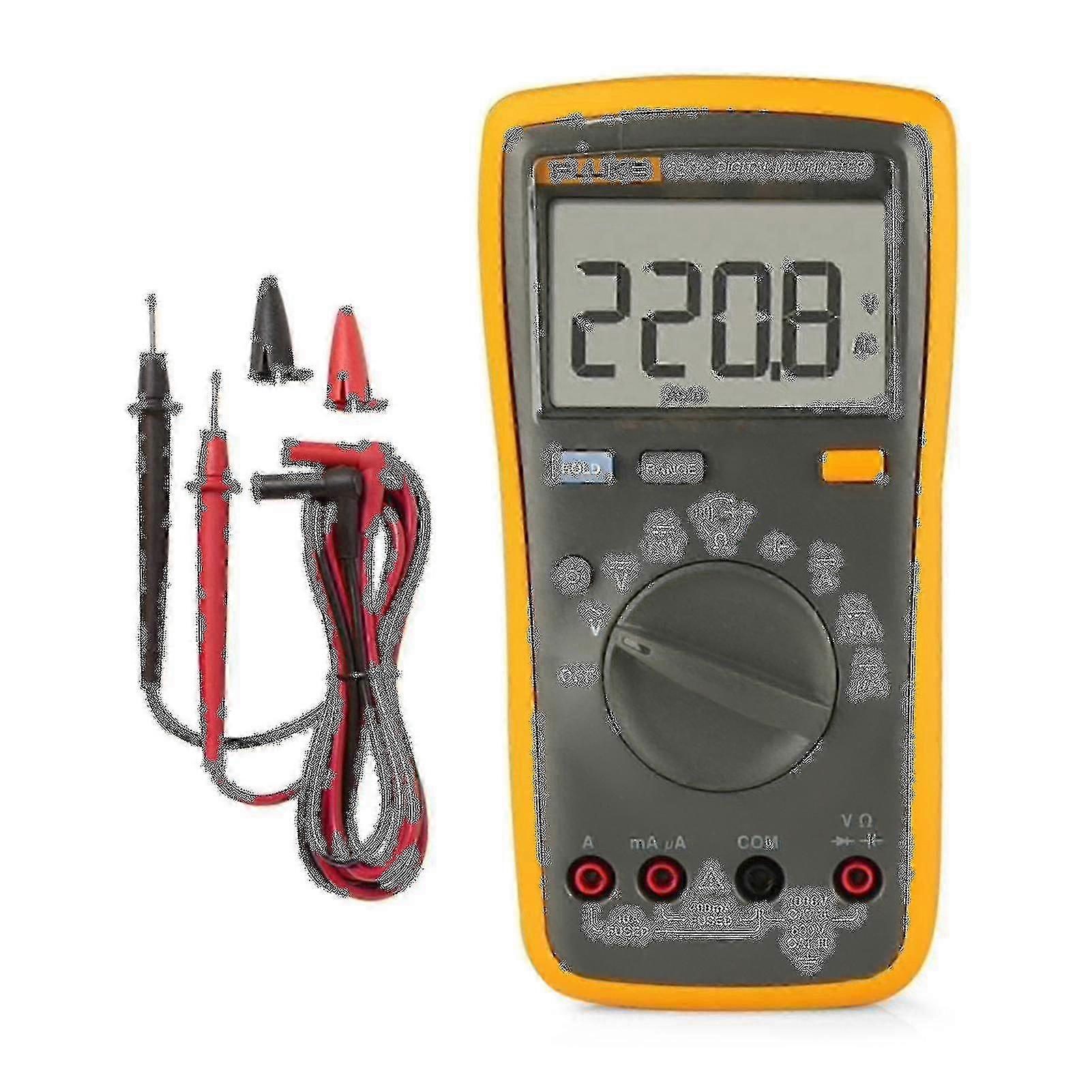 Multímetro digital portátil Fluke F15b+ de 4000 cuentas, voltímetro de mano, amperímetro, medidor de voltaje, medidor universal que mide voltaje CA/CC.