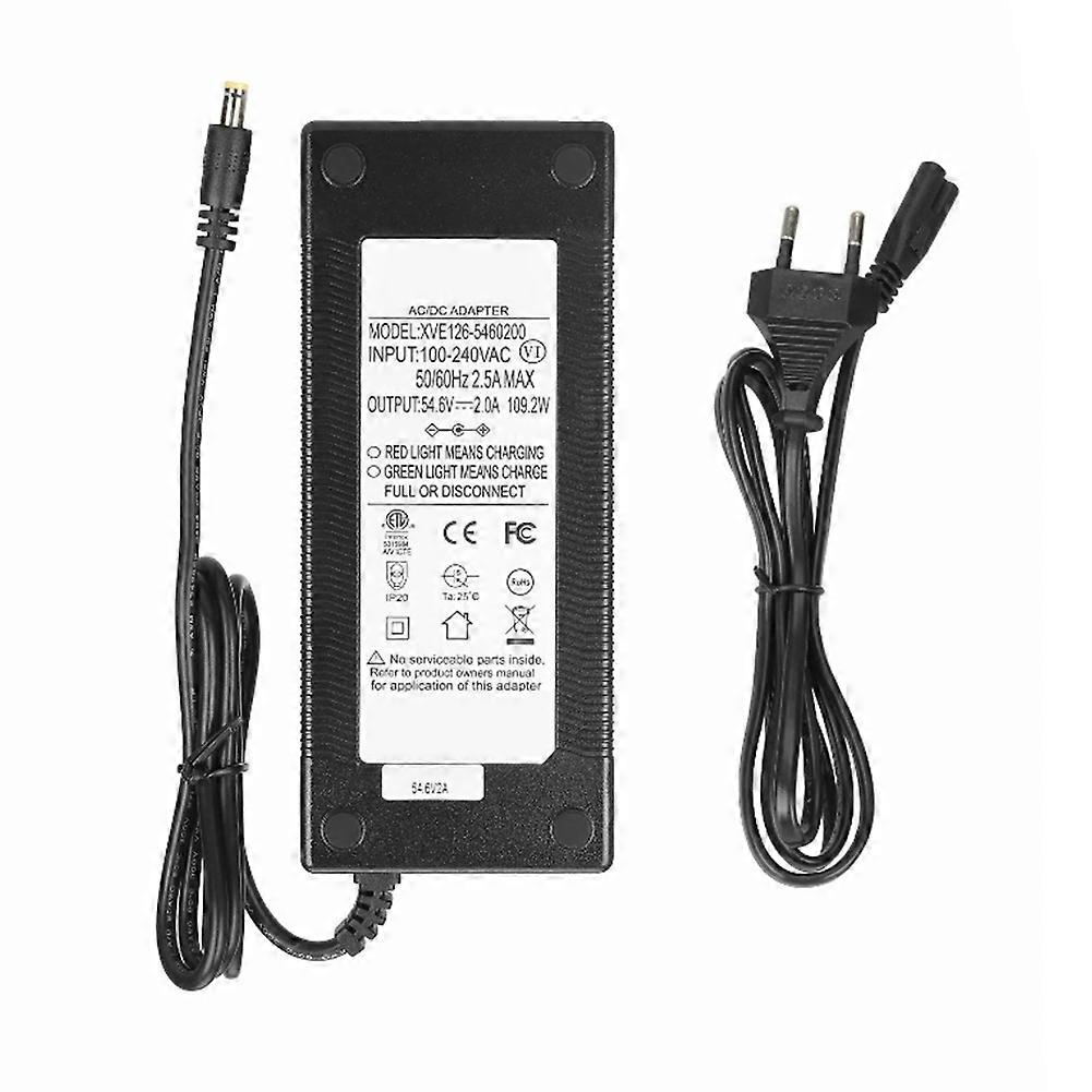 Til Kukirin G2 El-Scooter Oplader 54.6V 2A Lithium Batteri Oplader 100-220V Indgang Oplader Dele EU
