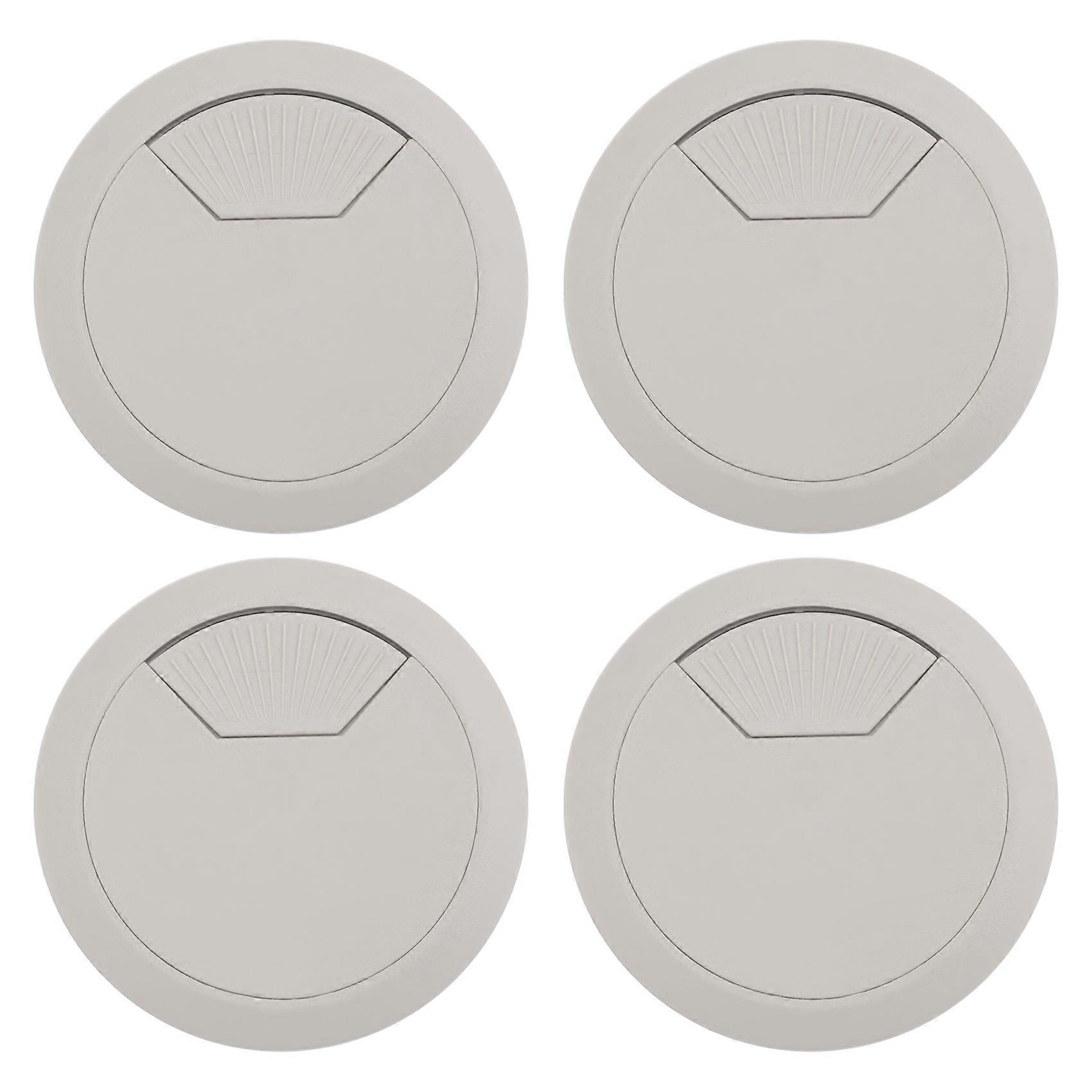 4 Pcs 53mm Drill Hole Plastic Home Computer Desk Cable Cord Grommets