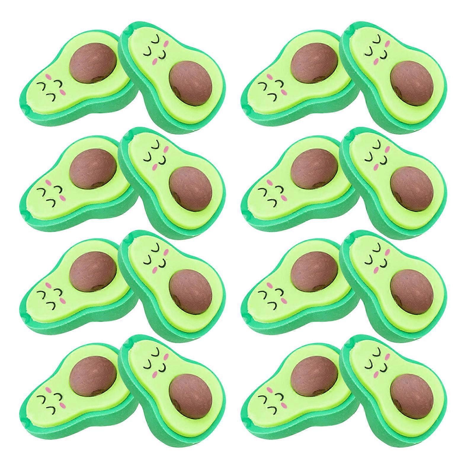 Children Gift Avocado Shaped Erasers for Students Use 18Pcs Pack