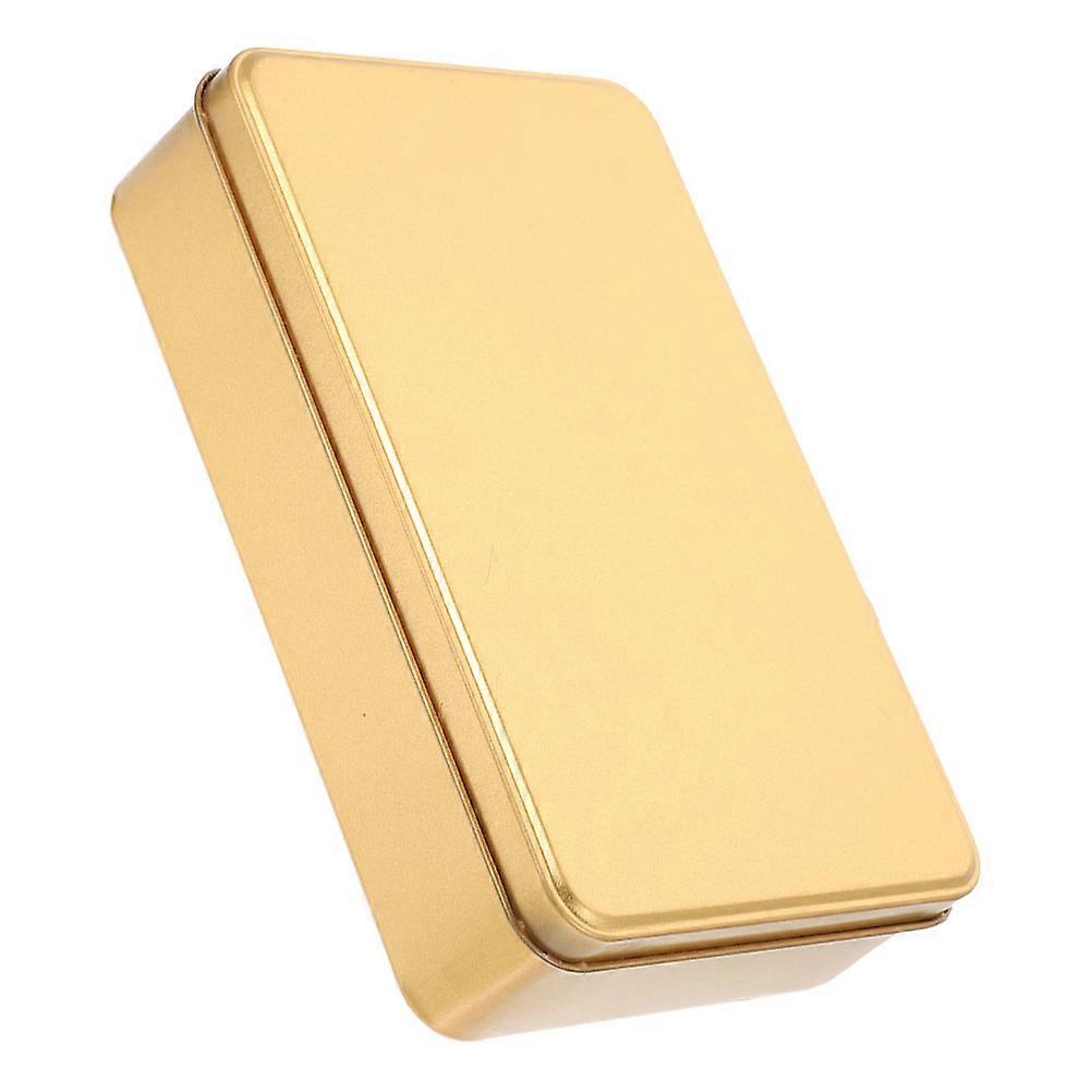 Golden Tinplate Wedding Favor Box for Storage Rectangular Packaging Box with Lid