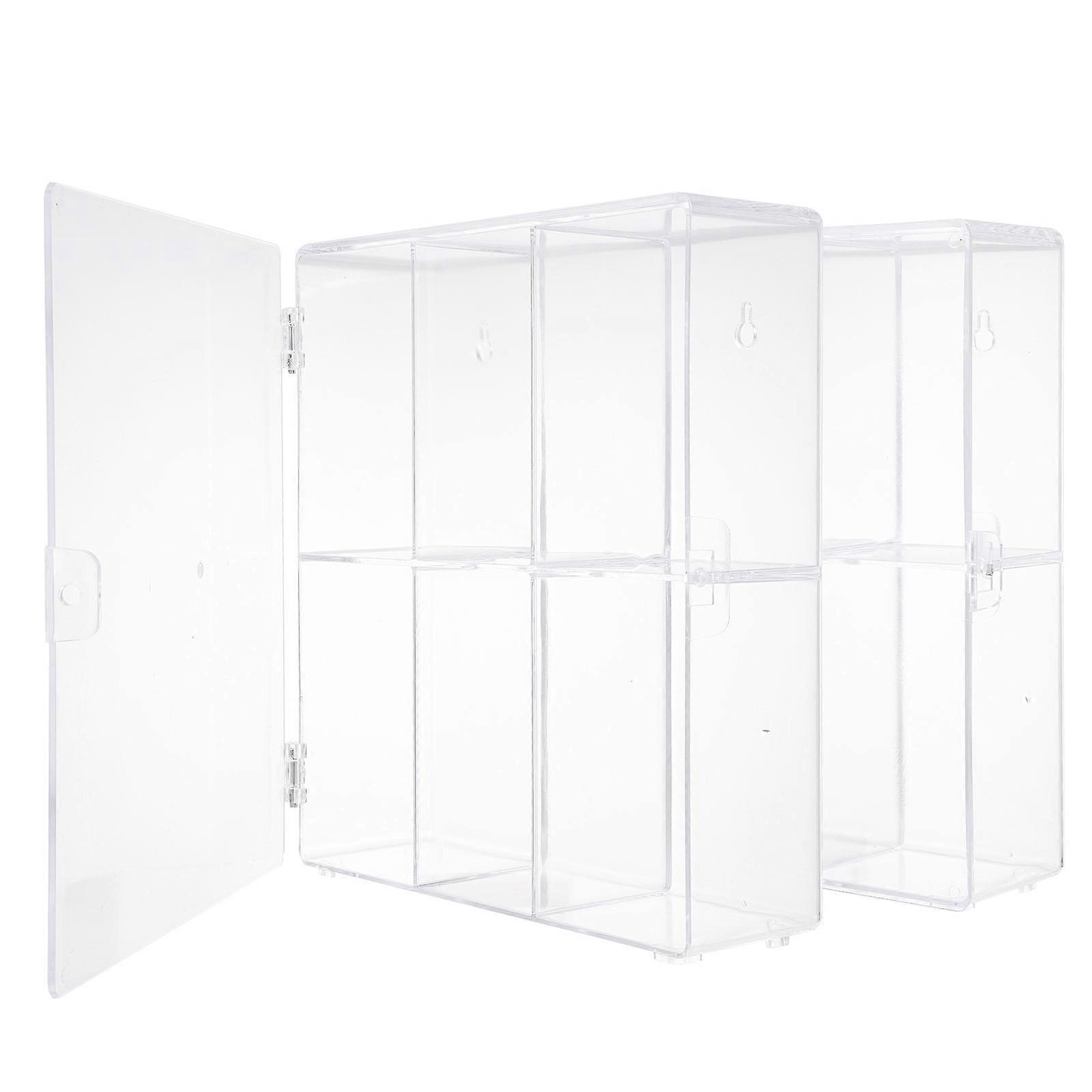 Acrylic Doll Toy Model Storage Box for Storage 2Pcs Transparent Display