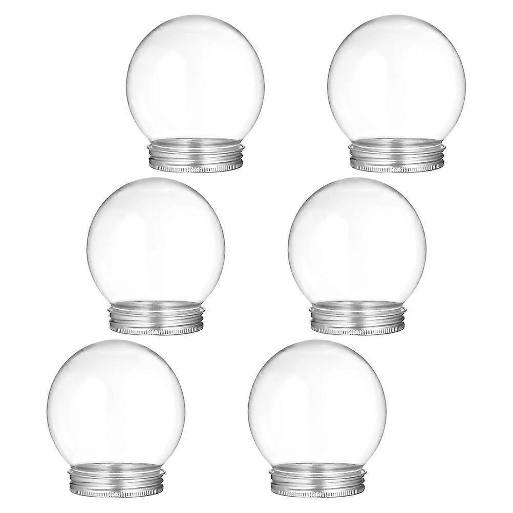 Clear Snowball Candy Bottle Plastic Snow Globe for Storage 6Pcs Jars