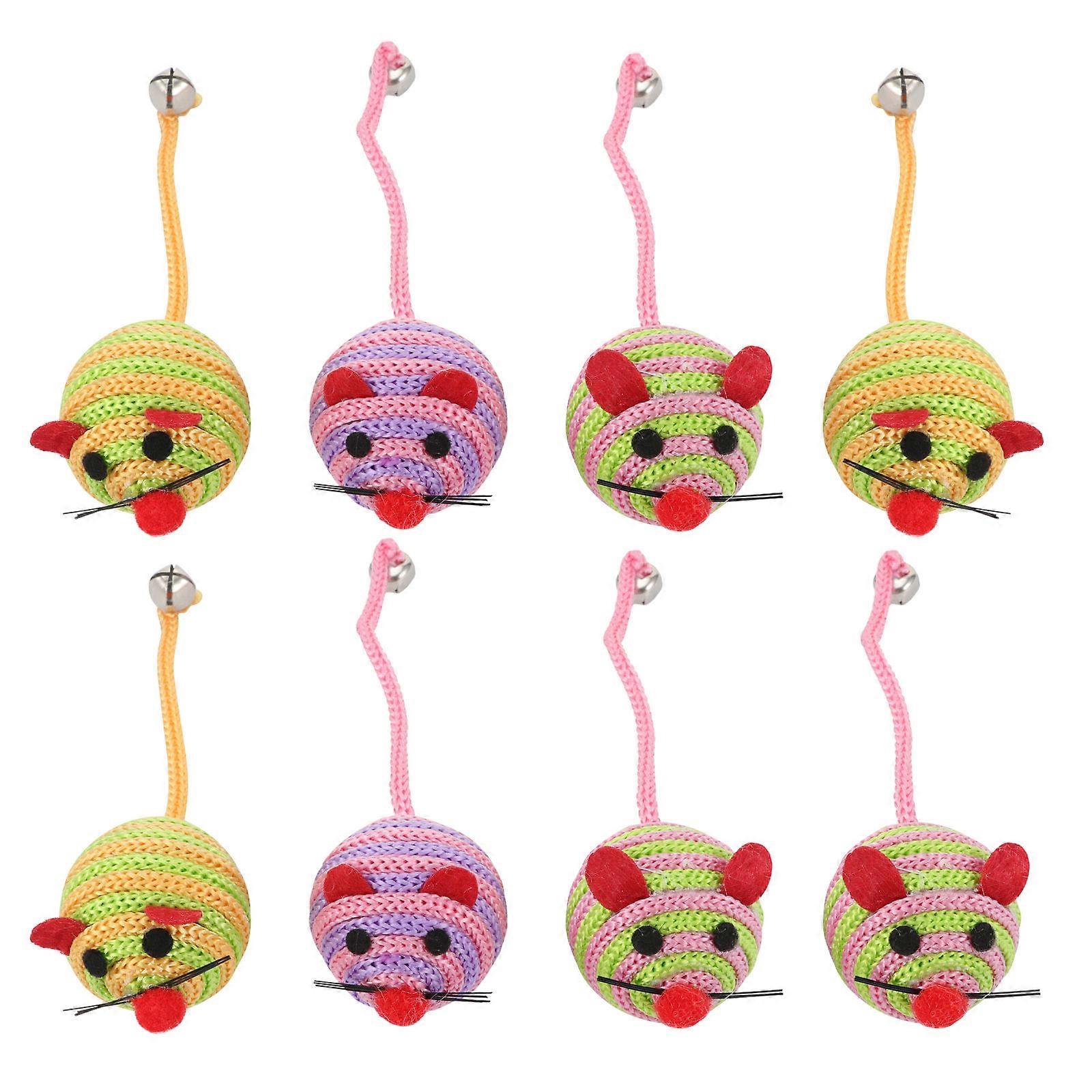 Pet Teaser Toy Nylon Mouse for Puppy Playing 8Pcs Kit