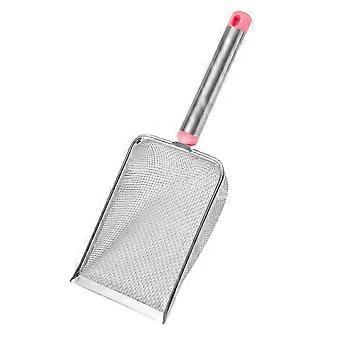 Long Handle Metal Pet Waste Shovel Easy Tool Cleanup Poop Scoop for Yard and Garden Pink