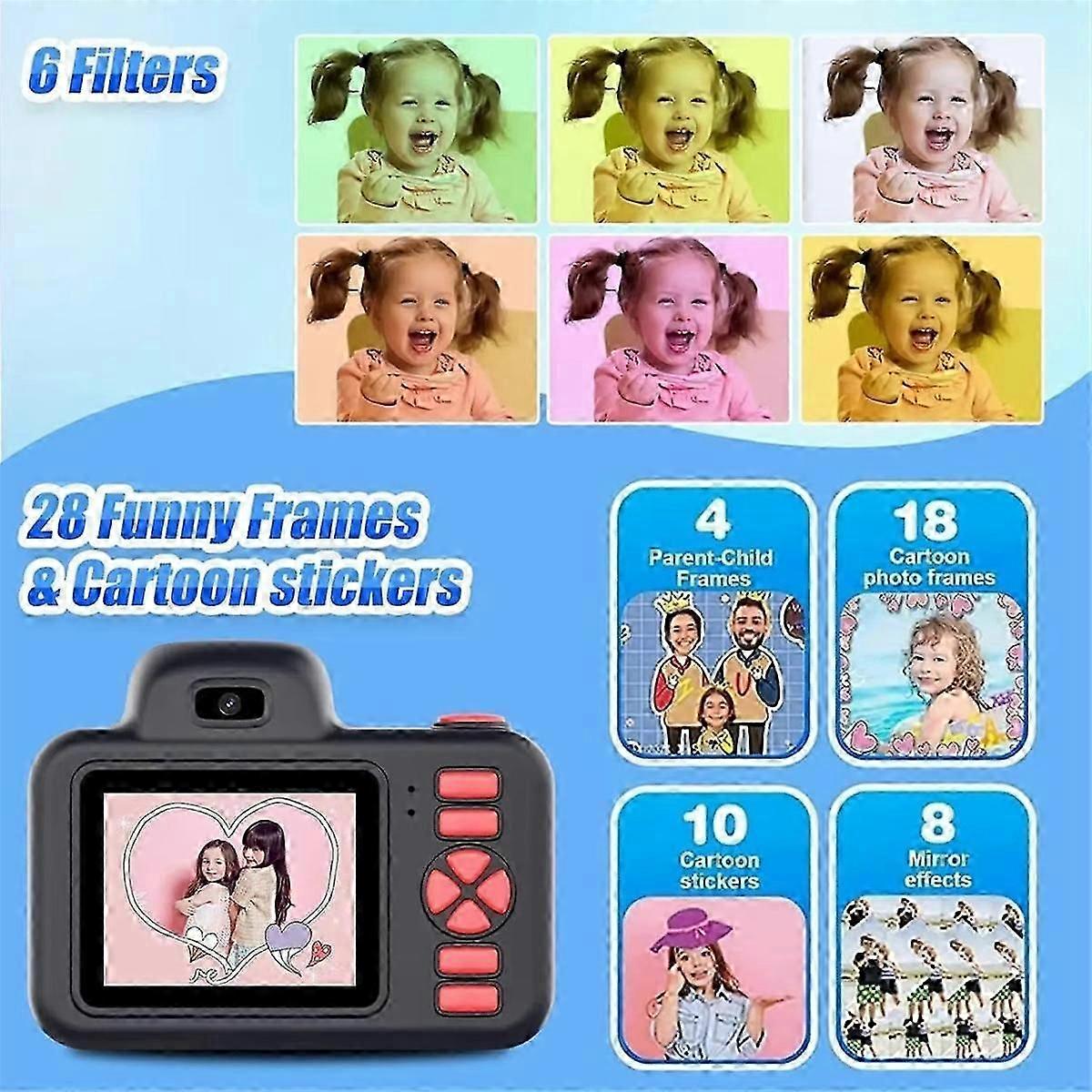Câmera digital 1080P com flash Photo Video Mini câmera Câmera com zoom digital com tela de 2,0 polegadas para criança azul