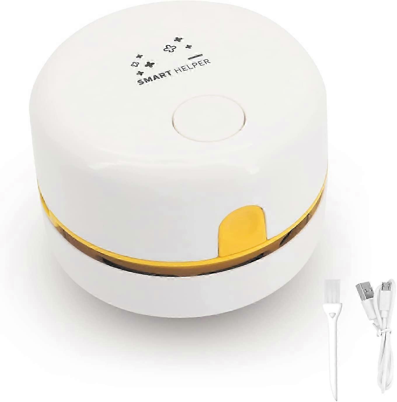 Mini Vacuum Cleaner with Charging Cable and Brushes, White