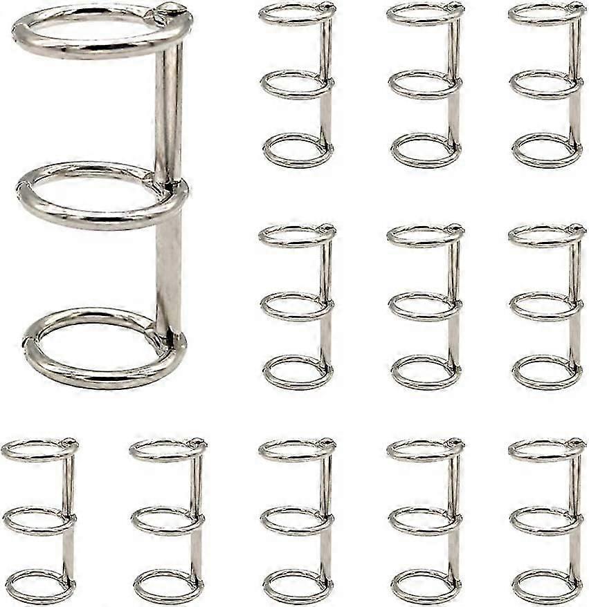 Sølv bokringer, metall løsbladpermringer, 12 stk