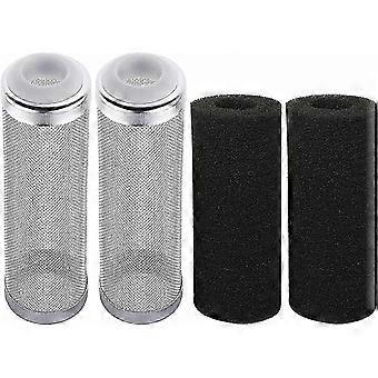 Edelstahl-Siebfilter mit Schwammschutz, kompatibel mit 16-mm-Einlass (4er-Pack)