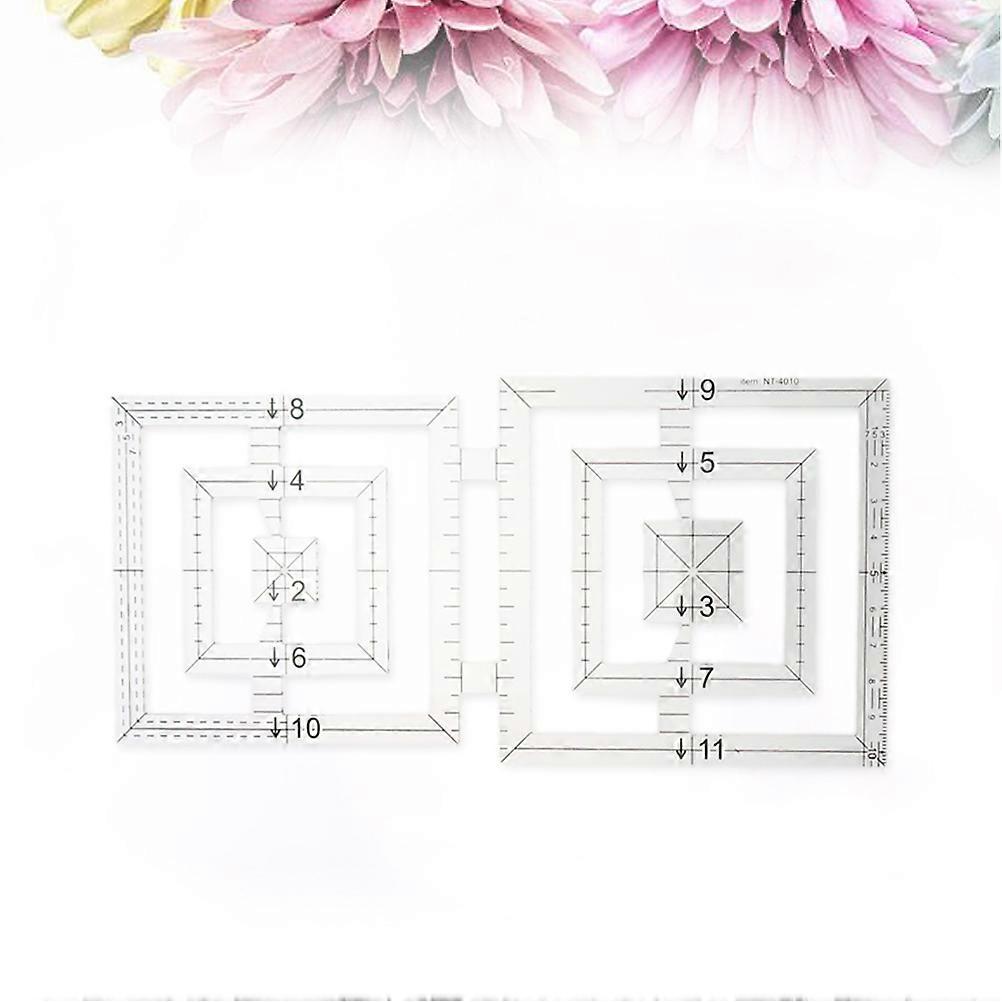 Patchwork Ruler Quilting Ruler Double Square for Sewing Transparent 1 Piece