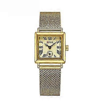 OFNS Gold Square Damklocka - Elegant romersk siffror och nätarmband - Tidlös lyxig modeaccessoar