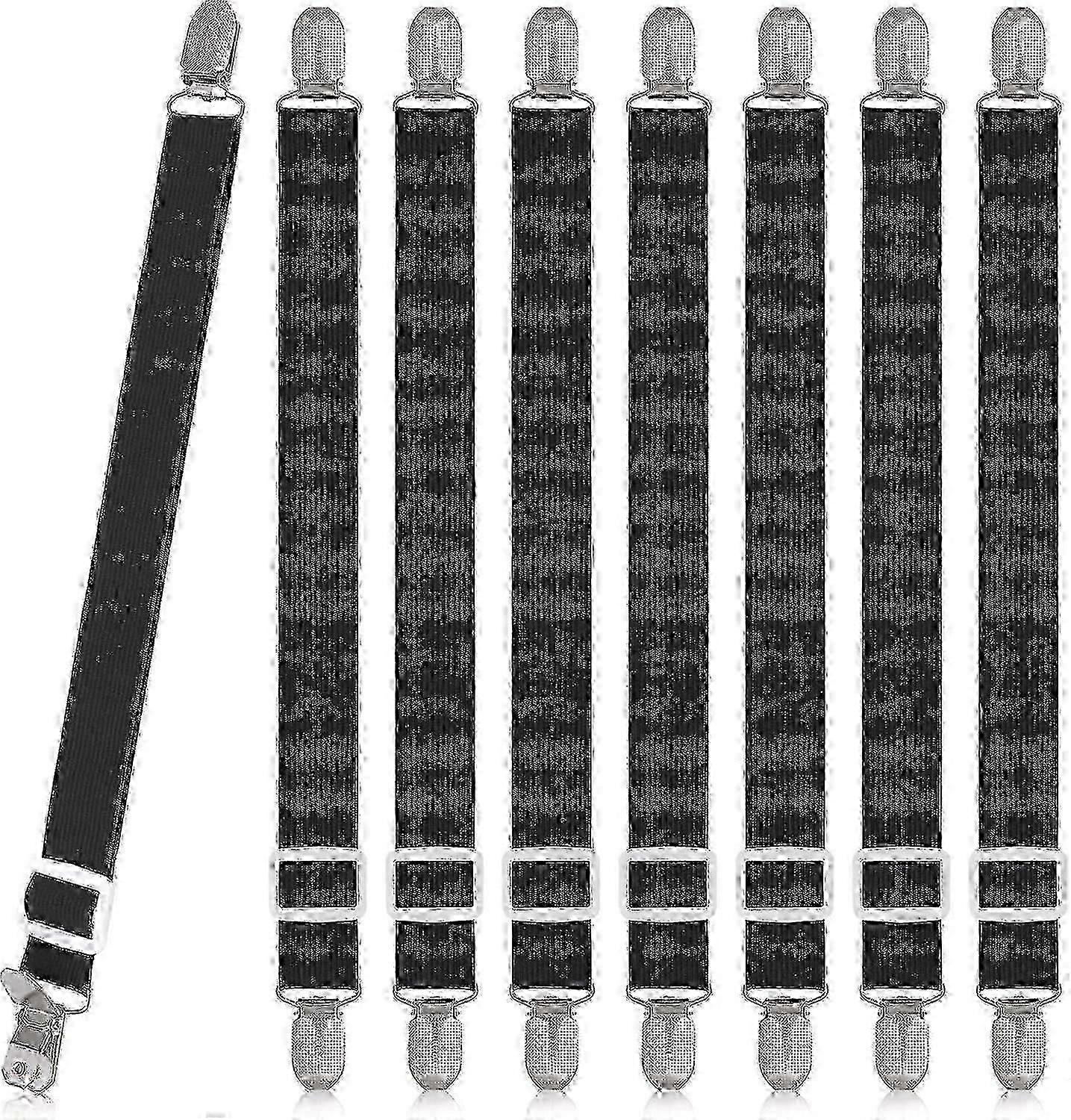 8-PCS Adjustable Bed Sheet Clips - Elastic Fastener Straps