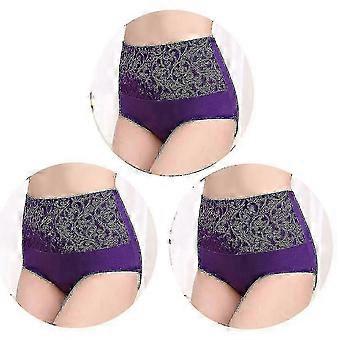 3pcs for High Waist Cotton Panties for Plus - Size Women - Tummy Control & Postpartum Recovery