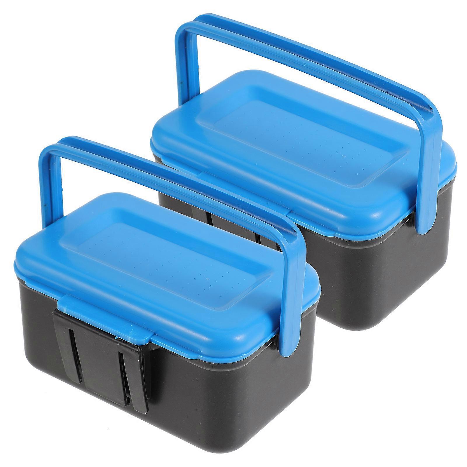 2Pcs Portable Tackle Box Multifunktionsköderbox Professionelle Angelbox Köderversorgung
