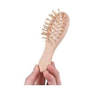 Bamboo Hair Brush with Wooden Bristles, Cushion Scalp Massage - shu/0224 Natural Detangler