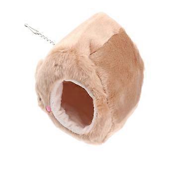Plüsch-Hängematte, warmes Hängebett für Hamster, braun