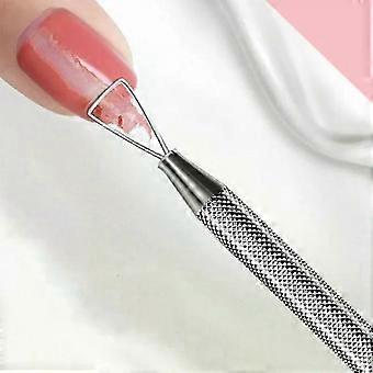 Stainless Steel Nail Peeler Nail Art Polish UV Gel Remover Triangle Stick Rod Pusher Nail Art Tool compatible with Manicure And Pedicure