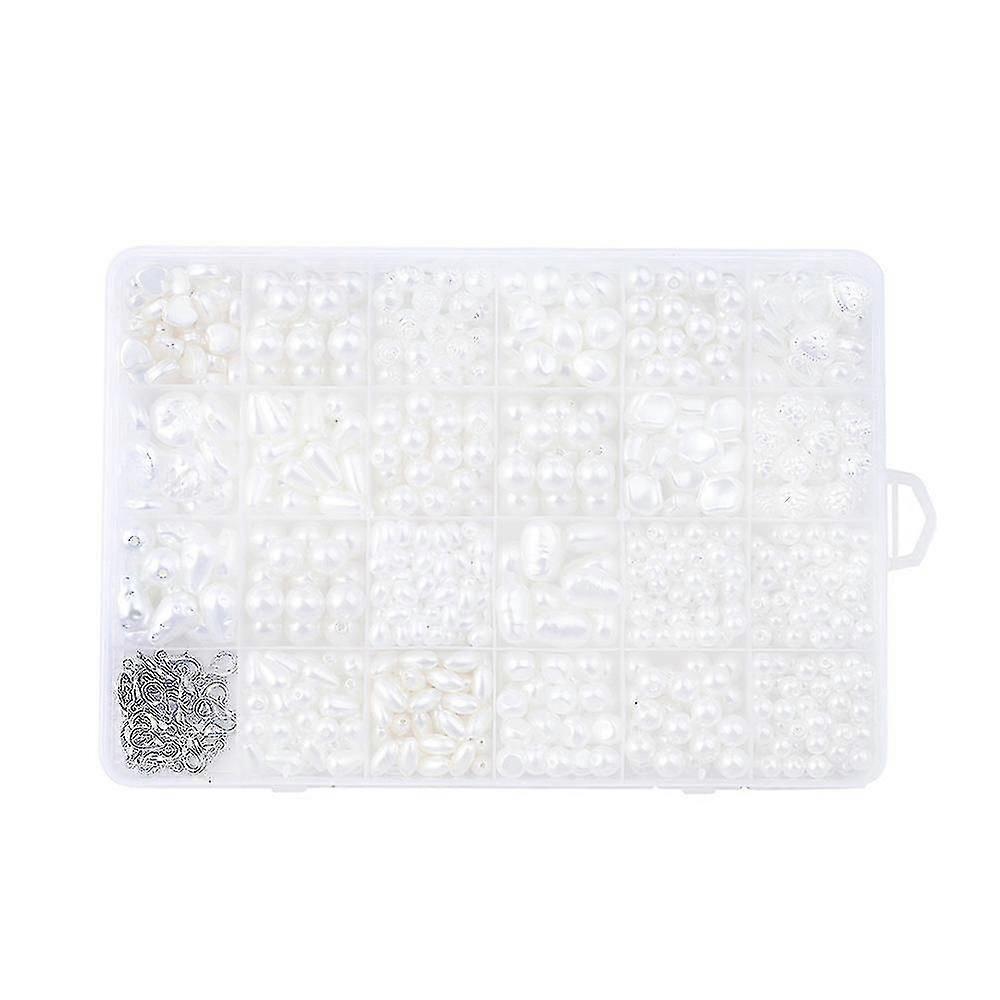24 Grid Pearl Handmade Diy Box Set Scissors 1 Stretch Thread 2 Rolls