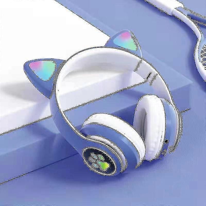 Wireless Bluetooth Headphones Cat Ear Headset With Led Light