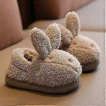 Winter Ribbit Slippers Kids Toddler Girl Flip Flop Boys Fur Slides Cotton Indoor Shoes Warm Fluffy House Children Slipper