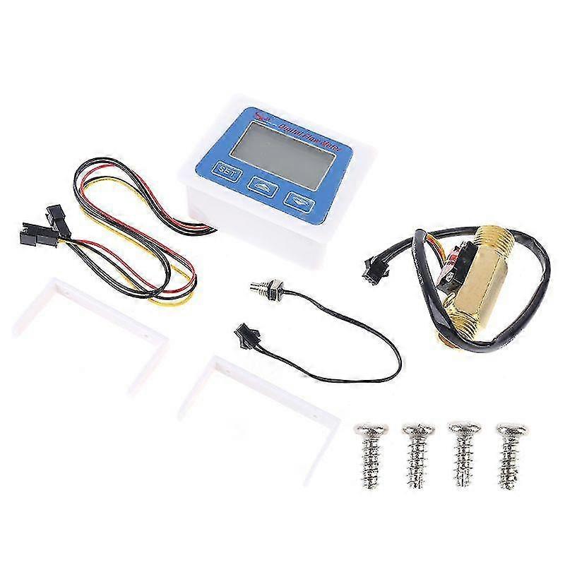 Digital Lcd Display Water Flow Sensor Meter Flowmeter Rotameter Temperature