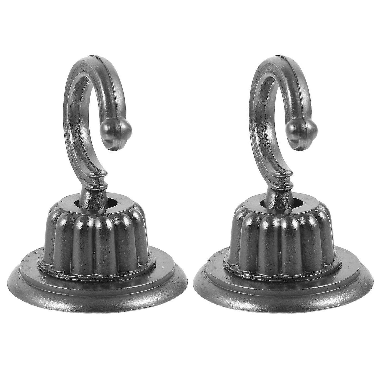 2pcs Ceiling Hooks Ceiling Mount Hook Metal Ceiling Hook Ceiling Flowerpot Hanging Hook Black