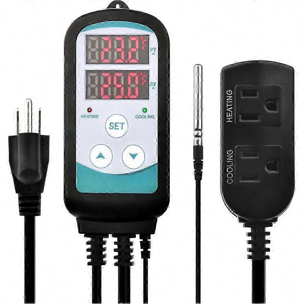 Greenhouse Heater Digital Temperature Controller, Thermostat Plug with US Plug