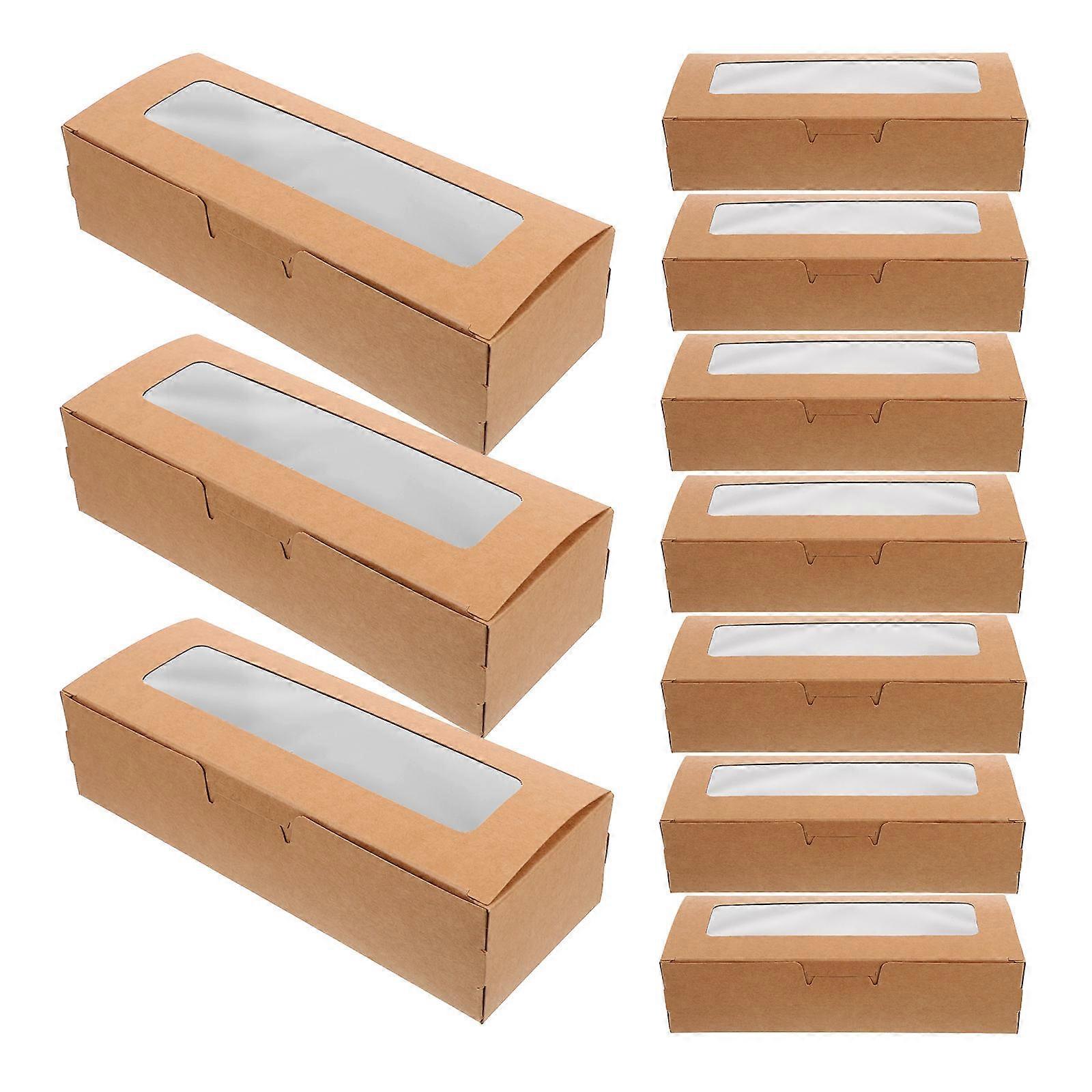 10pcs Packaging Boxes Macaron Packaging Boxes With Window Treat Boxes for Dessert Pastry
