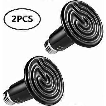 100W Keramik Reptilien Wärmelampe, E27 Wärmestrahler Haustiere für Aquarien Reptilien, Schildkröten, Eidechsen, Schlangen, Spinnen, AC220V, 2er Pack