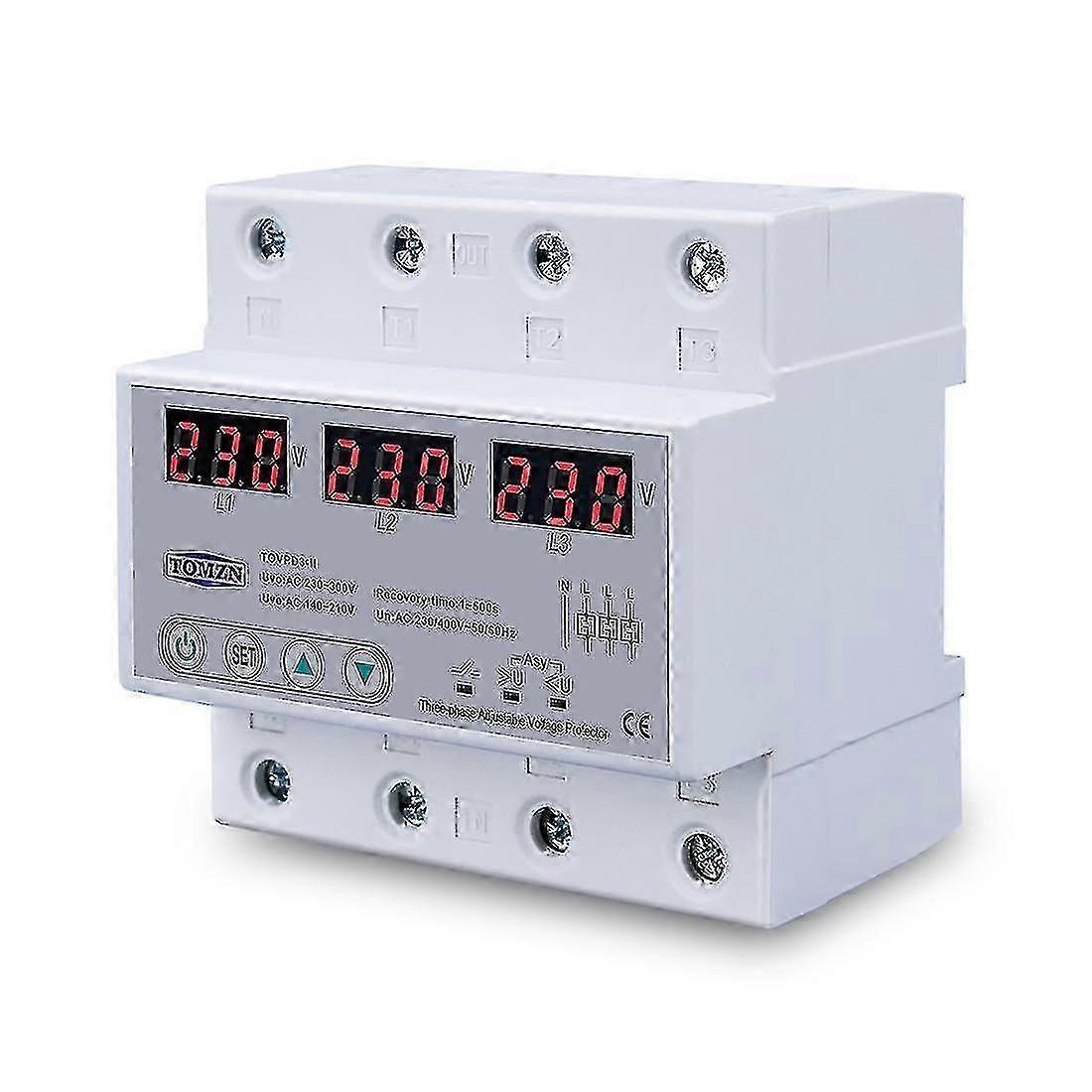 Three Phase Adjustable Over And Under Voltage Protector Automatic Recovery Protective Device Reset compatible for SH