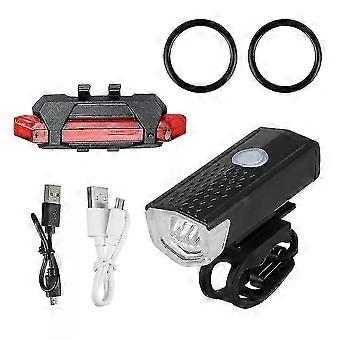 Usb rechargeable bike light mtb bicycle front back rear taillight cycling safety warning light water [MI]