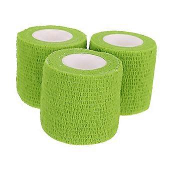 3 rollen sporttape voor huisdieren, zelfklevende verbanden voor honden, littekentape, groene non-woven tape.