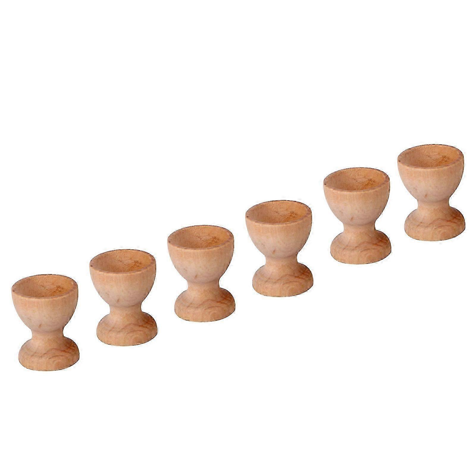 6pcs Colorful Easter Egg DIY Tool Wooden Easter Egg Storage Holder Egg Stand