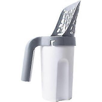 Kattenbakschep Afneembare diepe schephouder, 2-in-1 plastic kattenbakschep, kattenbakschep met ingebouwde zak met poepzeef